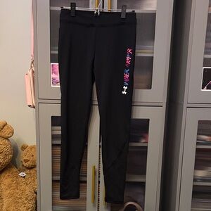 Under Armour Kids Black Leggings with Colorful Logo